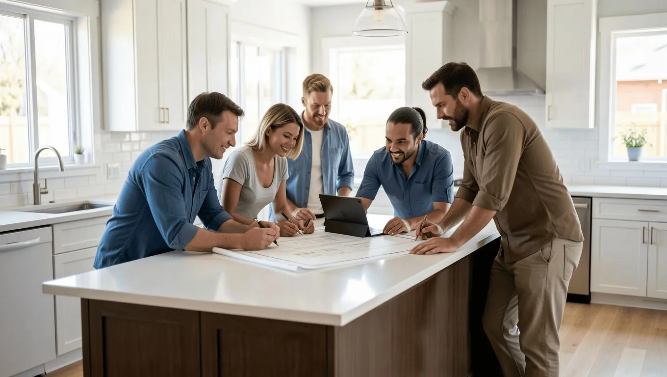 Illinois family discussing home renovation project
