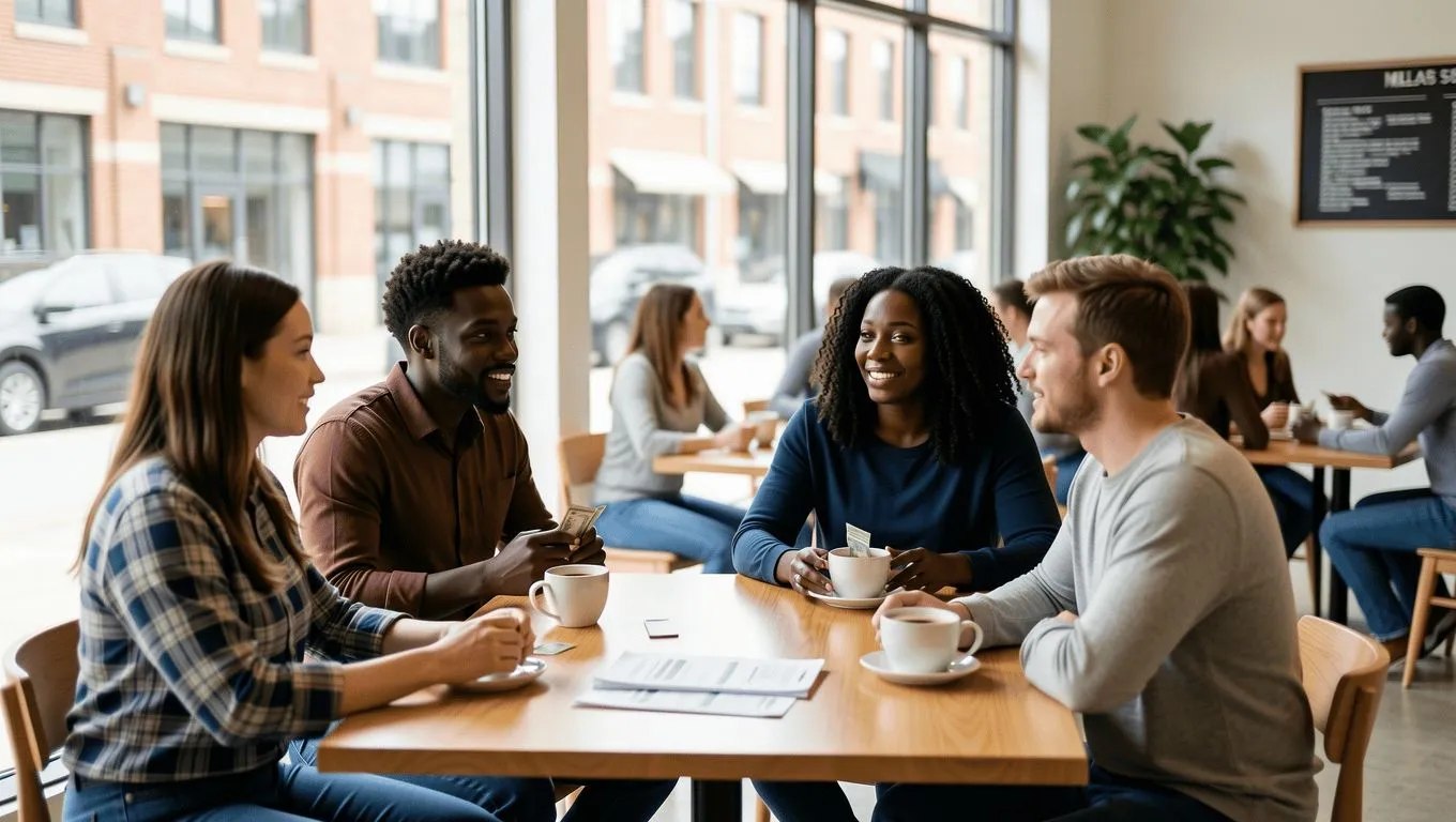 Peoria residents discussing personal finance options