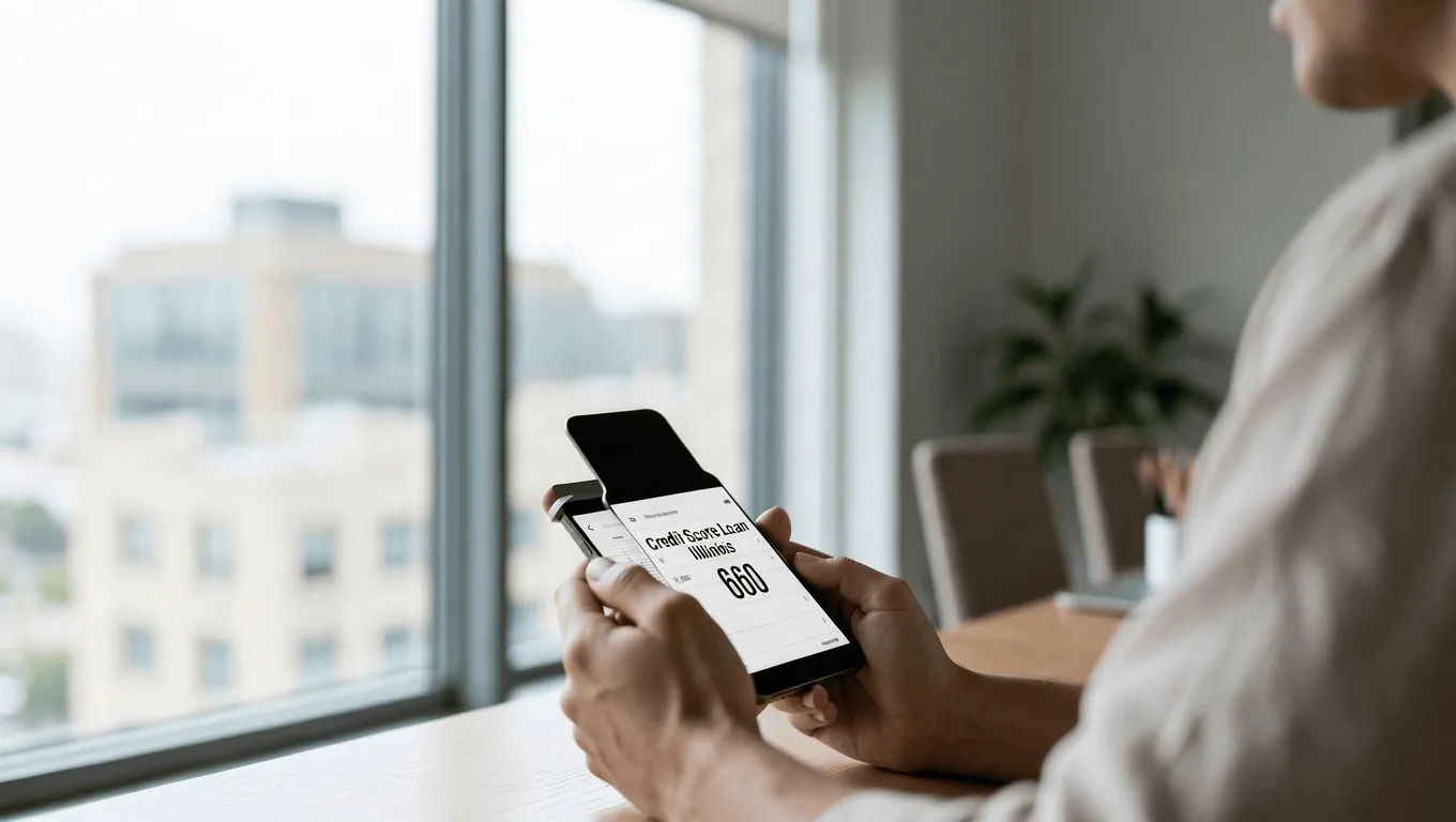 Illinois resident reviewing loan options online.