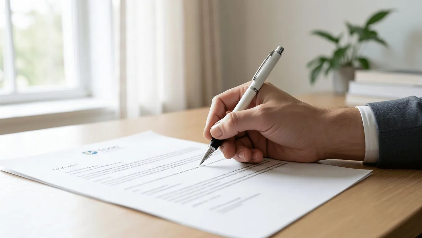 Signing debt consolidation loan paperwork in Illinois